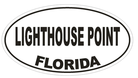 Lighthouse Point Florida Oval Bumper Sticker or Helmet Sticker D2686 Decal - Winter Park Products
