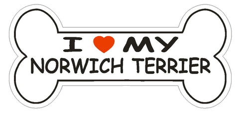 Love My Norwich Terrier Bumper Sticker or Helmet Sticker D2494 Dog Bone Decal - Winter Park Products