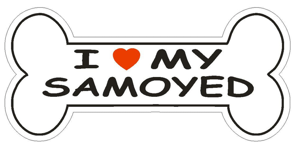 Love My Samoyed Bumper Sticker or Helmet Sticker D2528 Dog Bone Decal - Winter Park Products