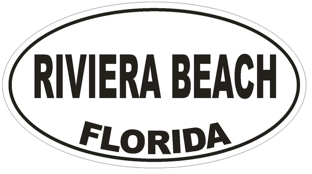 Riviera Beach Florida Oval Bumper Sticker or Helmet Sticker D2732 Euro Decal - Winter Park Products