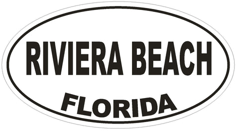 Riviera Beach Florida Oval Bumper Sticker or Helmet Sticker D2732 Euro Decal - Winter Park Products