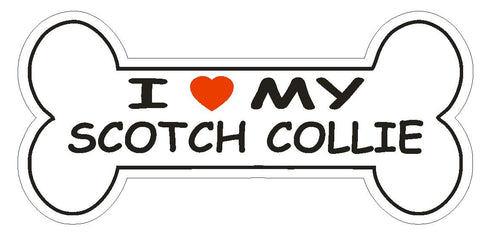 Love My Scotch Collie Bumper Sticker or Helmet Sticker D2532 Dog Bone Decal - Winter Park Products