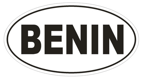 Benin Oval Bumper Sticker or Helmet Sticker D2250 Euro Oval Country Code - Winter Park Products