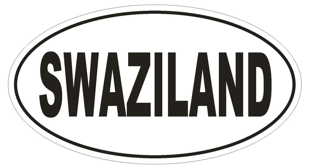 Swaziland Oval Bumper Sticker or Helmet Sticker D2266 Euro Oval Country Code - Winter Park Products