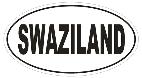 Swaziland Oval Bumper Sticker or Helmet Sticker D2266 Euro Oval Country Code - Winter Park Products