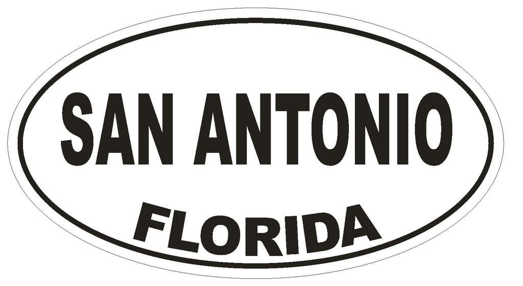 San Antonio Florida Oval Bumper Sticker or Helmet Sticker D2735 Euro Decal - Winter Park Products