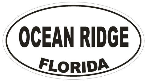 Ocean Ridge Florida Oval Bumper Sticker or Helmet Sticker D2705 Decal - Winter Park Products