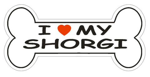 Love My Shorgi Poo Bumper Sticker or Helmet Sticker D2542 Dog Bone Decal - Winter Park Products