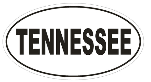 Tennessee Oval Bumper Sticker or Helmet Sticker D2343 State Euro Oval - Winter Park Products