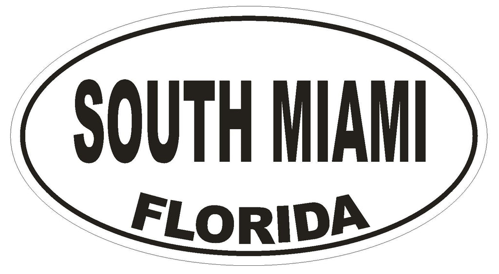 South Miami Florida Oval Bumper Sticker or Helmet Sticker D2616 Euro Oval Decal - Winter Park Products