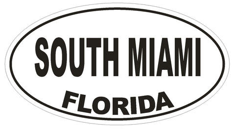South Miami Florida Oval Bumper Sticker or Helmet Sticker D2616 Euro Oval Decal - Winter Park Products
