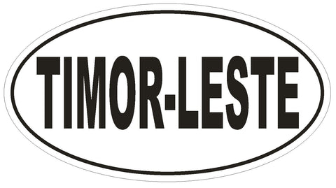 Timor Leste Oval Bumper Sticker or Helmet Sticker D2271 Euro Oval Country Code - Winter Park Products