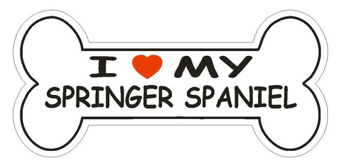 Love My Springer Spaniel Bumper Sticker or Helmet Sticker D2555 Dog Bone Decal - Winter Park Products
