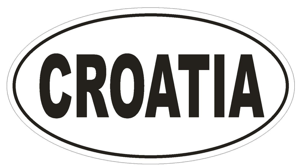 Croatia Oval Bumper Sticker or Helmet Sticker D2282 Euro Oval Country Code - Winter Park Products