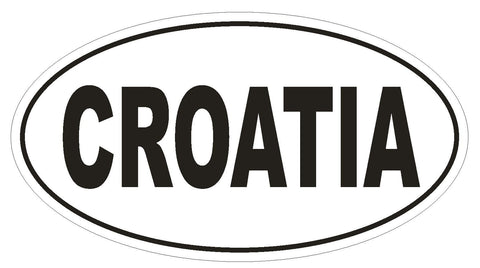 Croatia Oval Bumper Sticker or Helmet Sticker D2282 Euro Oval Country Code - Winter Park Products