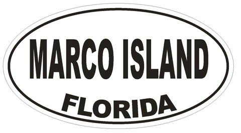Marco Island Florida Oval Bumper Sticker or Helmet Sticker D2601 Euro Oval Decal - Winter Park Products
