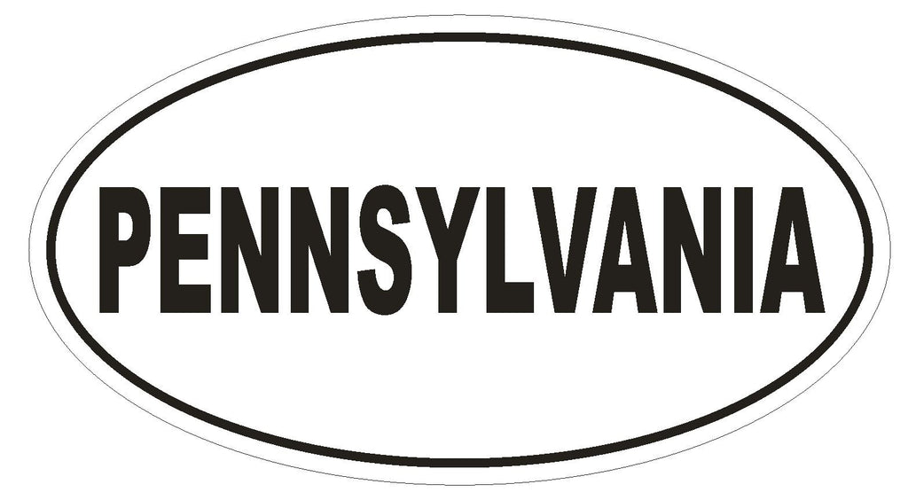 Pennsylvania Oval Bumper Sticker or Helmet Sticker D2340 State Euro Oval - Winter Park Products