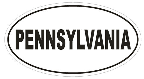 Pennsylvania Oval Bumper Sticker or Helmet Sticker D2340 State Euro Oval - Winter Park Products