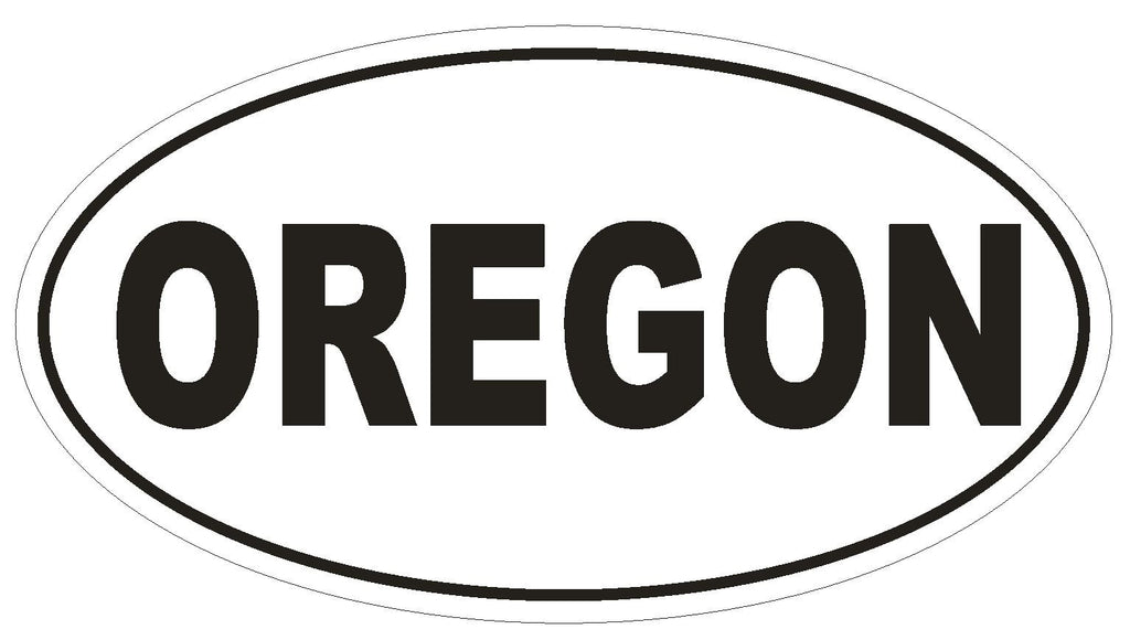 Oregon Oval Bumper Sticker or Helmet Sticker D2366 State Euro Oval - Winter Park Products