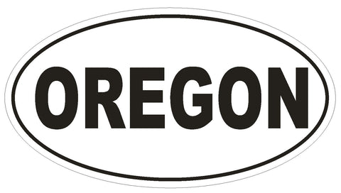Oregon Oval Bumper Sticker or Helmet Sticker D2366 State Euro Oval - Winter Park Products