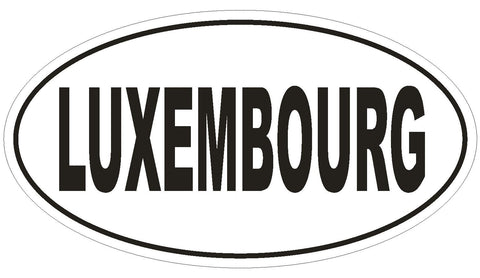 Luxembourg Oval Bumper Sticker or Helmet Sticker D2195 Euro Oval Country Code - Winter Park Products