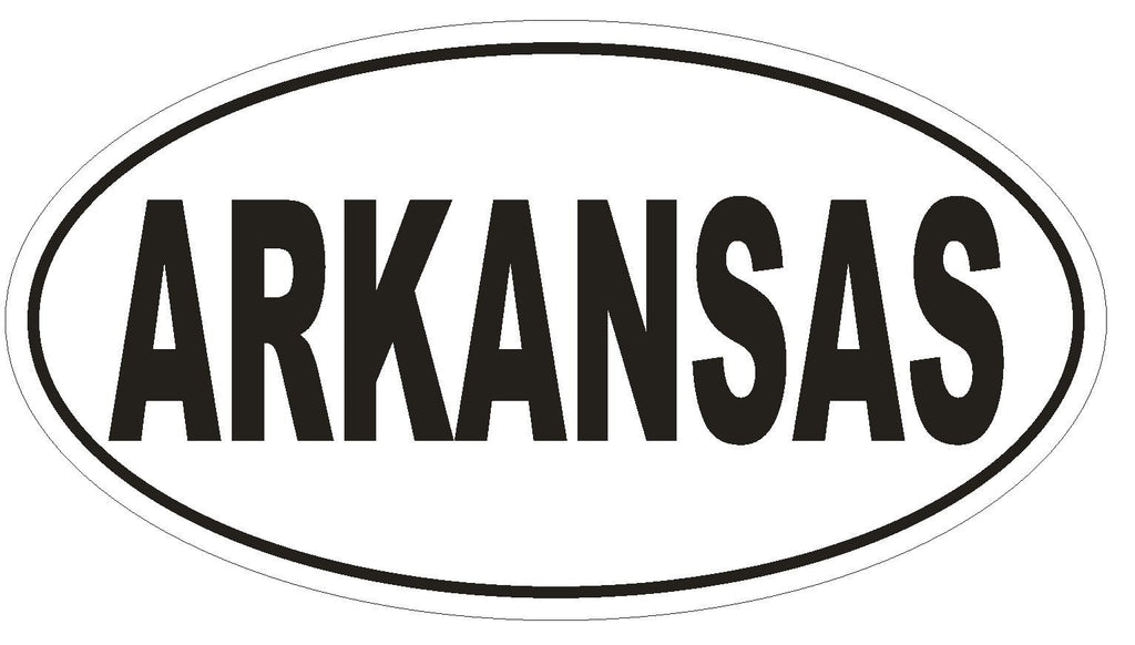 Arkansas Oval Bumper Sticker or Helmet Sticker D2320 State Euro Oval - Winter Park Products