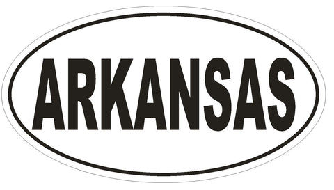 Arkansas Oval Bumper Sticker or Helmet Sticker D2320 State Euro Oval - Winter Park Products