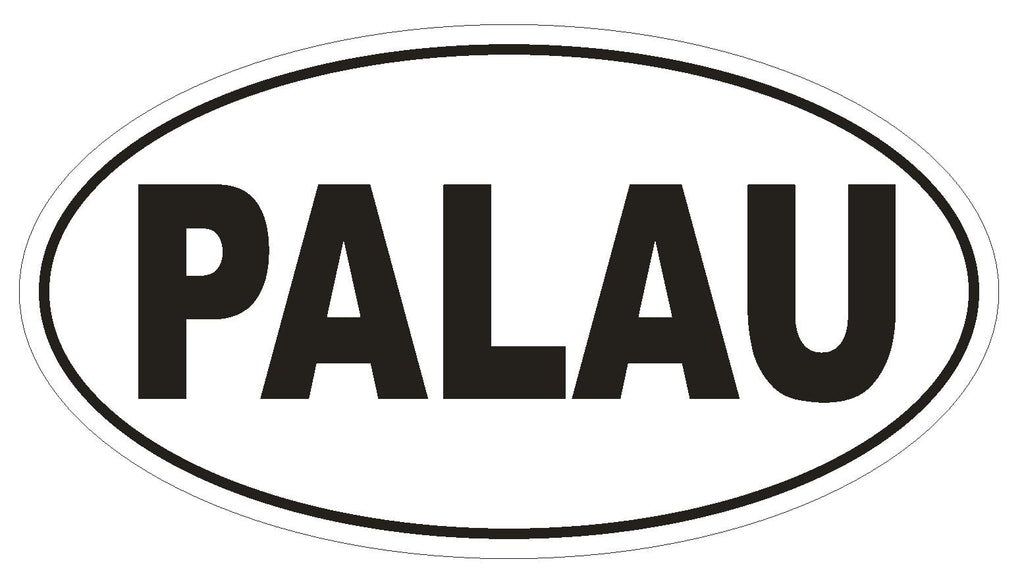 Palau Oval Bumper Sticker or Helmet Sticker D2312 Euro Oval Country Code - Winter Park Products