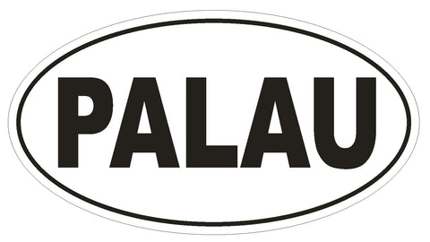 Palau Oval Bumper Sticker or Helmet Sticker D2312 Euro Oval Country Code - Winter Park Products