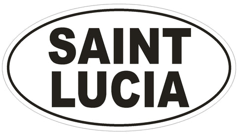 Saint Lucia Oval Bumper Sticker or Helmet Sticker D2237 Euro Oval Code - Winter Park Products