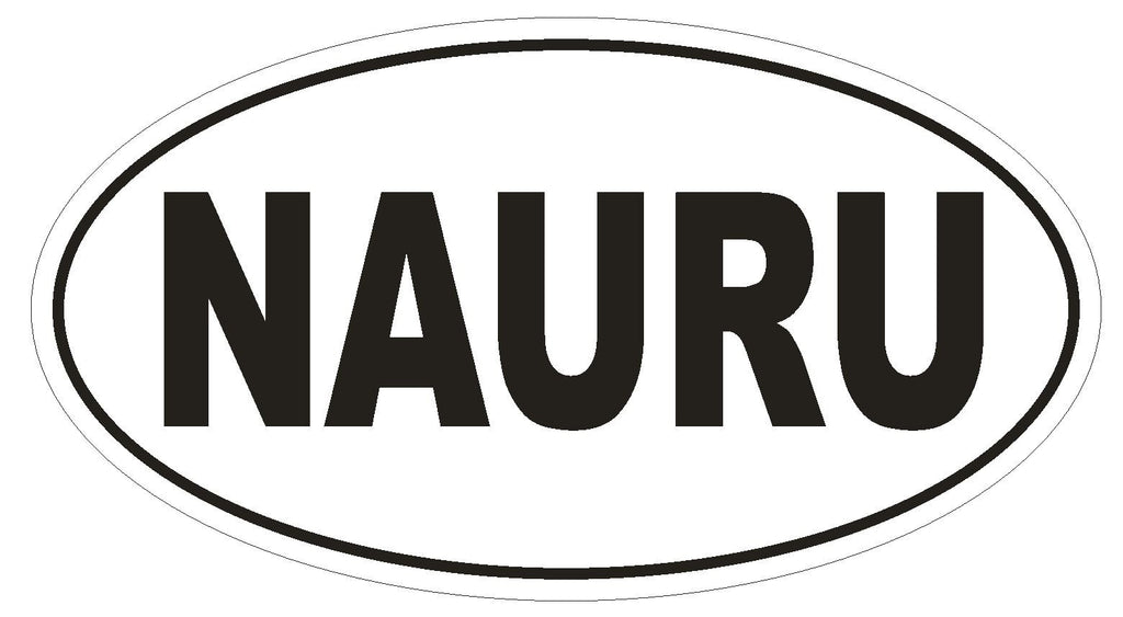 Nauru Oval Bumper Sticker or Helmet Sticker D2306 Euro Oval Country Code - Winter Park Products