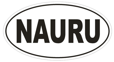 Nauru Oval Bumper Sticker or Helmet Sticker D2306 Euro Oval Country Code - Winter Park Products
