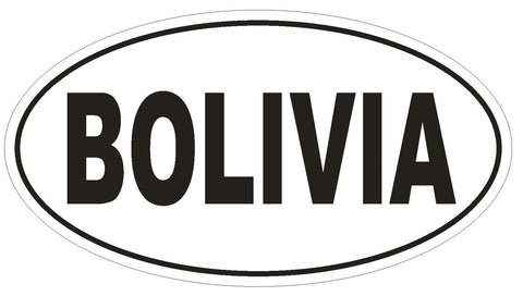 Bolivia Oval Bumper Sticker or Helmet Sticker D2252 Euro Oval Country Code - Winter Park Products