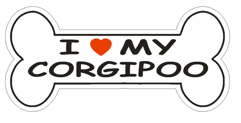 Love My Corgipoo Bumper Sticker or Helmet Sticker D2447 Dog Bone Pet Lover - Winter Park Products