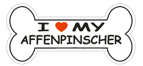 Love My Affenpinscher Bumper Sticker or Helmet Sticker D2419 Dog Bone Pet Lover - Winter Park Products