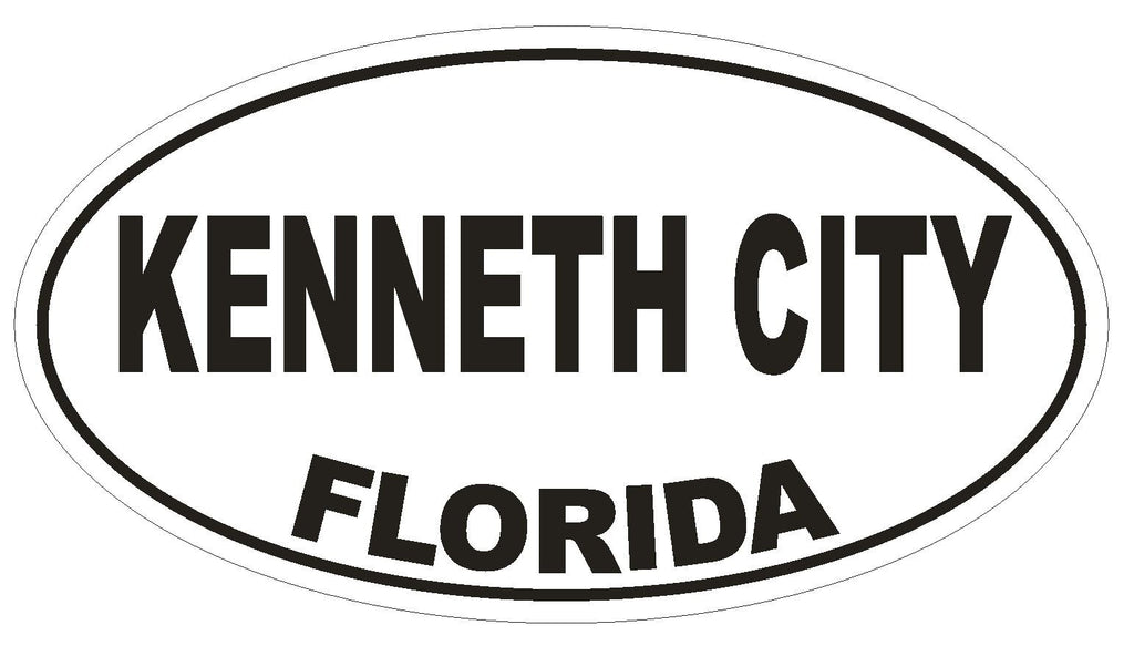 Kenneth City Florida Oval Bumper Sticker or Helmet Sticker D2678 Decal - Winter Park Products