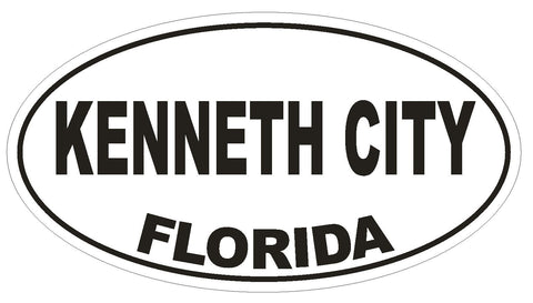 Kenneth City Florida Oval Bumper Sticker or Helmet Sticker D2678 Decal - Winter Park Products
