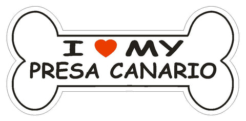 Love My Presa Canario Bumper Sticker or Helmet Sticker D2512 Dog Bone Decal - Winter Park Products
