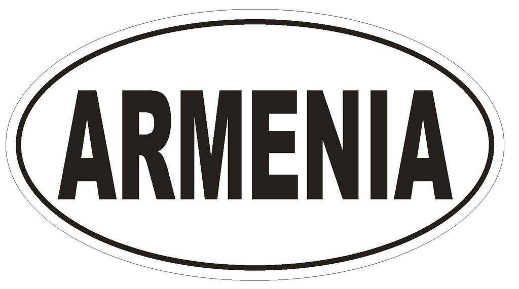 Armenia Oval Bumper Sticker or Helmet Sticker D2242 Euro Oval Country Code - Winter Park Products