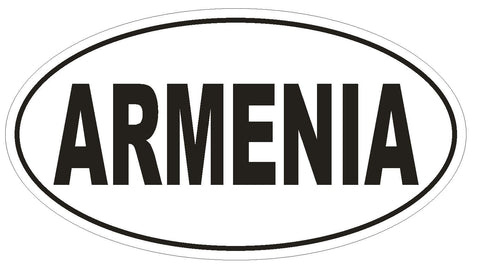 Armenia Oval Bumper Sticker or Helmet Sticker D2242 Euro Oval Country Code - Winter Park Products