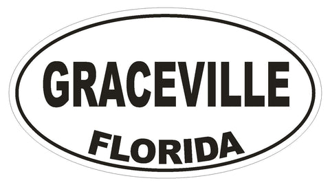 Graceville Florida Oval Bumper Sticker or Helmet Sticker D2657 Euro Decal - Winter Park Products