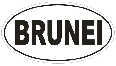 Brunei Oval Bumper Sticker or Helmet Sticker D2254 Euro Oval Country Code - Winter Park Products