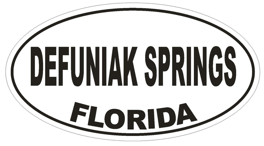 Defuniak Springs Florida Oval Bumper Sticker or Helmet Sticker D2650 Euro Decal - Winter Park Products