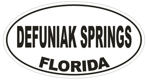 Defuniak Springs Florida Oval Bumper Sticker or Helmet Sticker D2650 Euro Decal - Winter Park Products