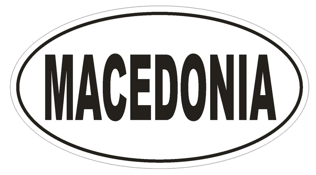 Macedonia Oval Bumper Sticker or Helmet Sticker D2197 Euro Oval Country Code - Winter Park Products