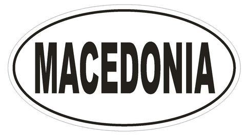 Macedonia Oval Bumper Sticker or Helmet Sticker D2197 Euro Oval Country Code - Winter Park Products