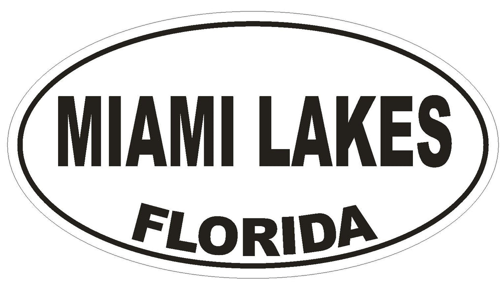 Miami Lakes Florida Oval Bumper Sticker or Helmet Sticker D2693 Decal - Winter Park Products