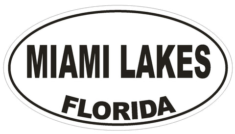 Miami Lakes Florida Oval Bumper Sticker or Helmet Sticker D2693 Decal - Winter Park Products