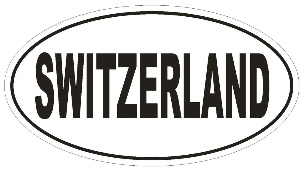 Switzerland Oval Bumper Sticker or Helmet Sticker D2267 Euro Oval Country Code - Winter Park Products