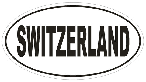 Switzerland Oval Bumper Sticker or Helmet Sticker D2267 Euro Oval Country Code - Winter Park Products